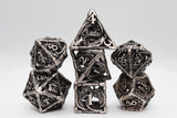 Bound Dragon: Silver - Hollow Metal RPG Dice Set Metal Dice Foam Brain Games