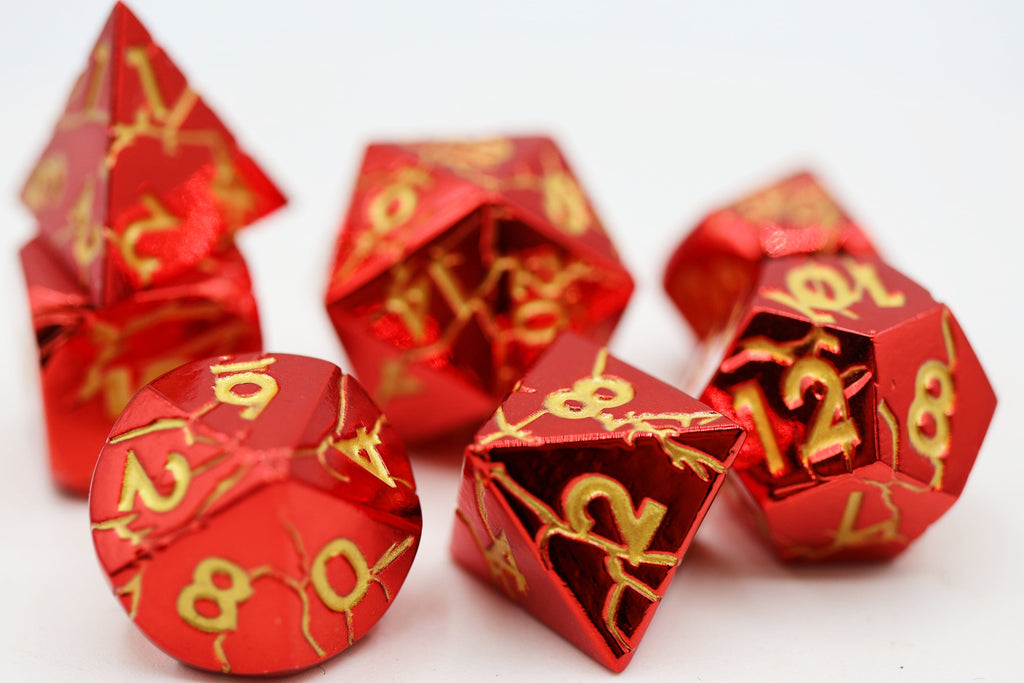 Ruby Quarry - Metal RPG Dice Set Metal Dice Foam Brain Games