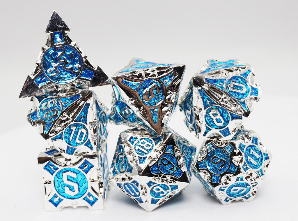 Quiver of Arrows: Azure Lightning Arrow - Metal RPG Dice Set Metal Dice Foam Brain Games