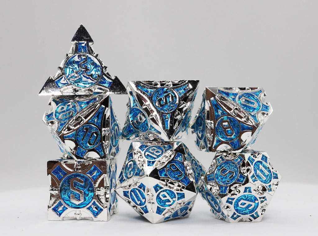 Quiver of Arrows: Azure Lightning Arrow - Metal RPG Dice Set Metal Dice Foam Brain Games