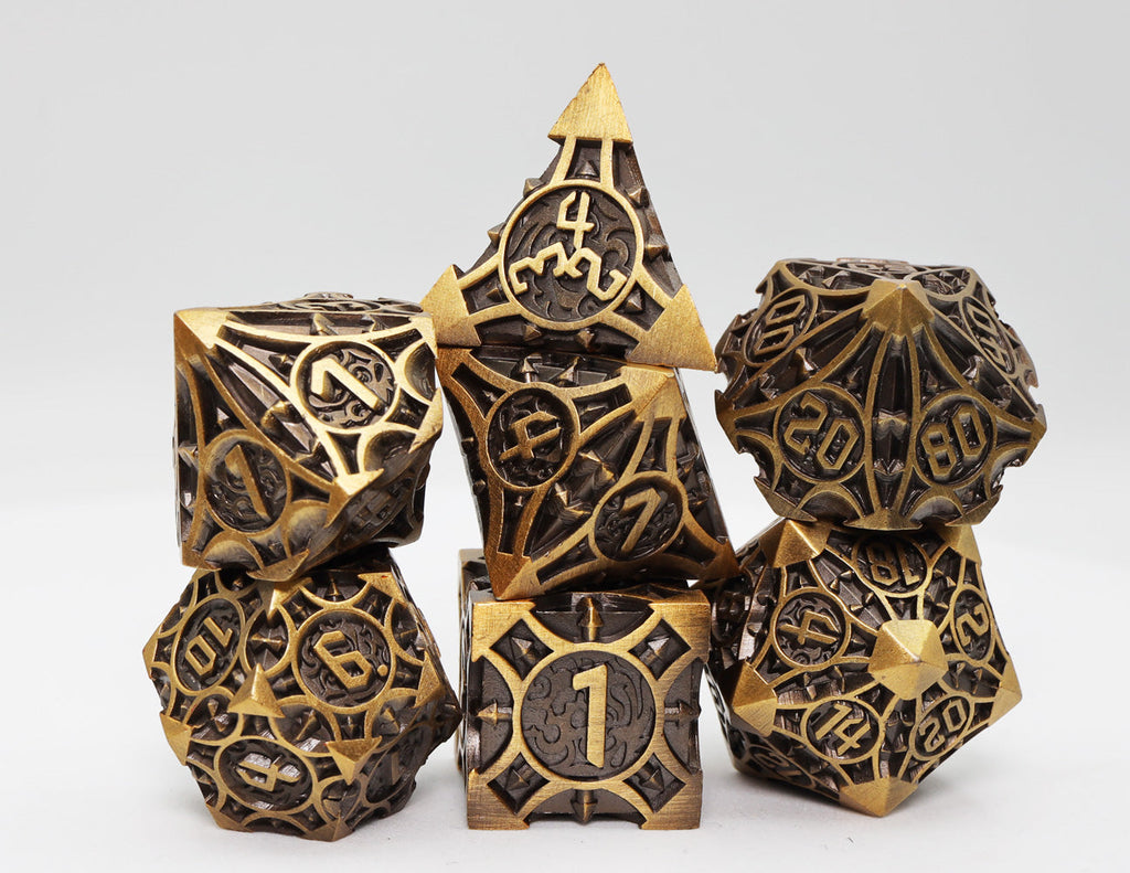 Quiver of Arrows: Golden Arrow - Metal RPG Dice Set Metal Dice Foam Brain Games