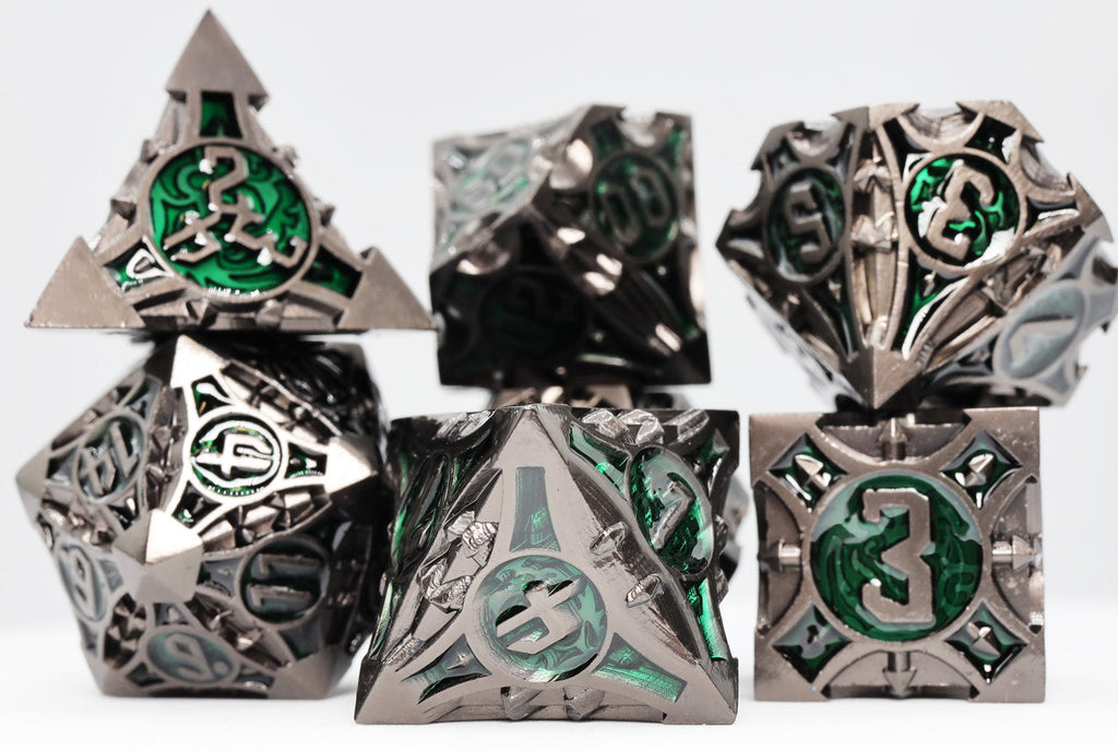 Quiver of Arrows: Swamp Arrow - Metal RPG Dice Set Metal Dice Foam Brain Games