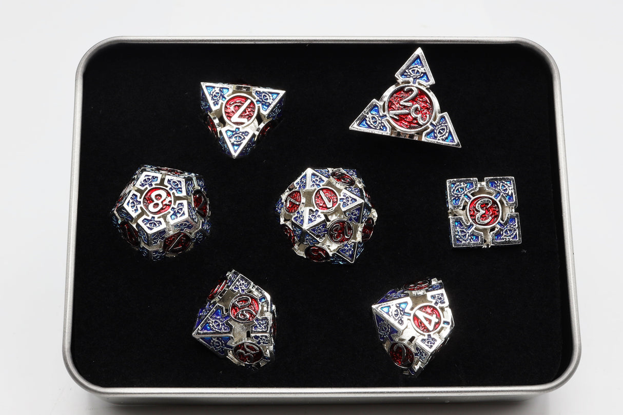 Oculus: Watchful - Hollow Metal RPG Dice Set Metal Dice Foam Brain Games