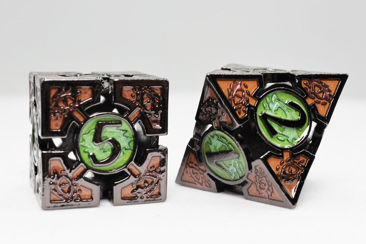 Oculus: Mesmerizing - Hollow Metal RPG Dice Set Metal Dice Foam Brain Games