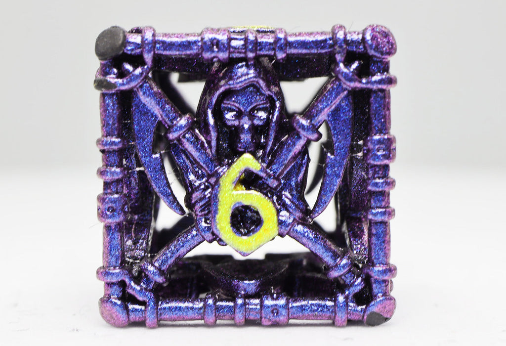 Grim Scythe: Purple - Metal RPG Dice Set Metal Dice Foam Brain Games