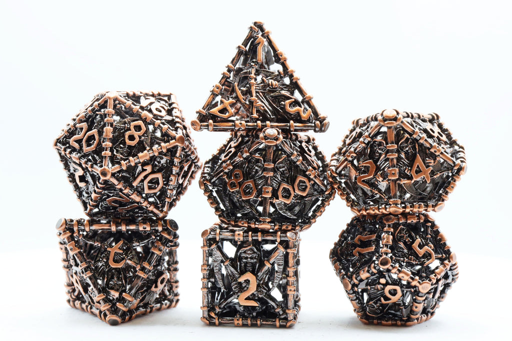 Grim Scythe: Copper - Metal RPG Dice Set Metal Dice Foam Brain Games