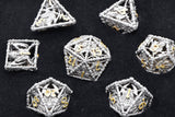 Grim Scythe: Grey - Hollow Metal RPG Dice Set Metal Dice Foam Brain Games