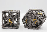 Grim Scythe: Grey - Hollow Metal RPG Dice Set Metal Dice Foam Brain Games