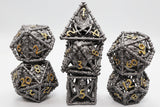 Grim Scythe: Grey - Hollow Metal RPG Dice Set Metal Dice Foam Brain Games