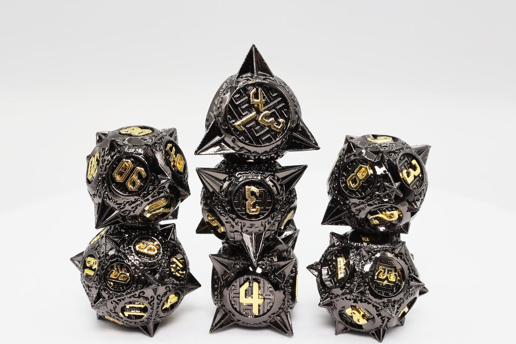 Meteor Storm: Black Hole - Metal RPG Dice Set Metal Dice Foam Brain Games