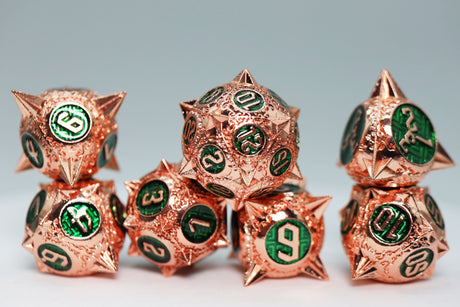 Meteor Storm: Emerald Storm - Metal RPG Dice Set Metal Dice Foam Brain Games