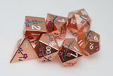 Metallic Bouquet: Copper Cherry Blossoms - Metal RPG Dice Set Metal Dice Foam Brain Games
