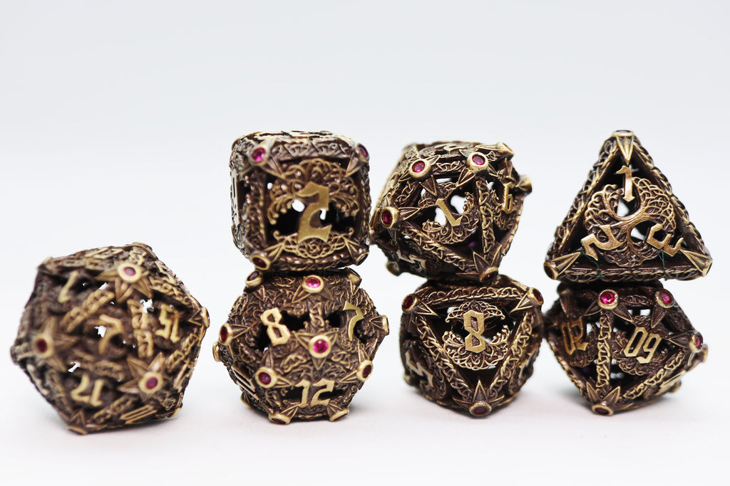 Trees of Virtue: Tree of Compassion - Hollow Metal RPG Dice Set Metal Dice Foam Brain Games