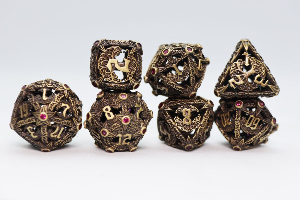 Trees of Virtue: Tree of Compassion - Hollow Metal RPG Dice Set Metal Dice Foam Brain Games