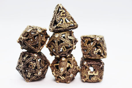 Trees of Virtue: Tree of Humility - Hollow Metal RPG Dice Set Metal Dice Foam Brain Games