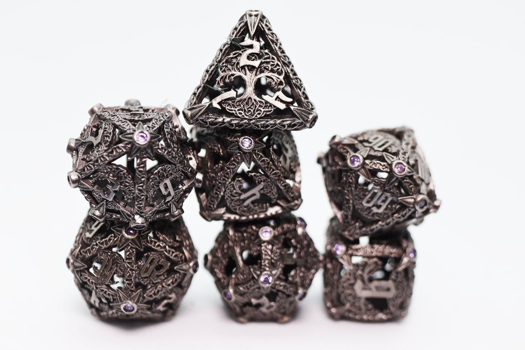 Trees of Virtue: Tree of Wisdom - Hollow Metal RPG Dice Set Metal Dice Foam Brain Games