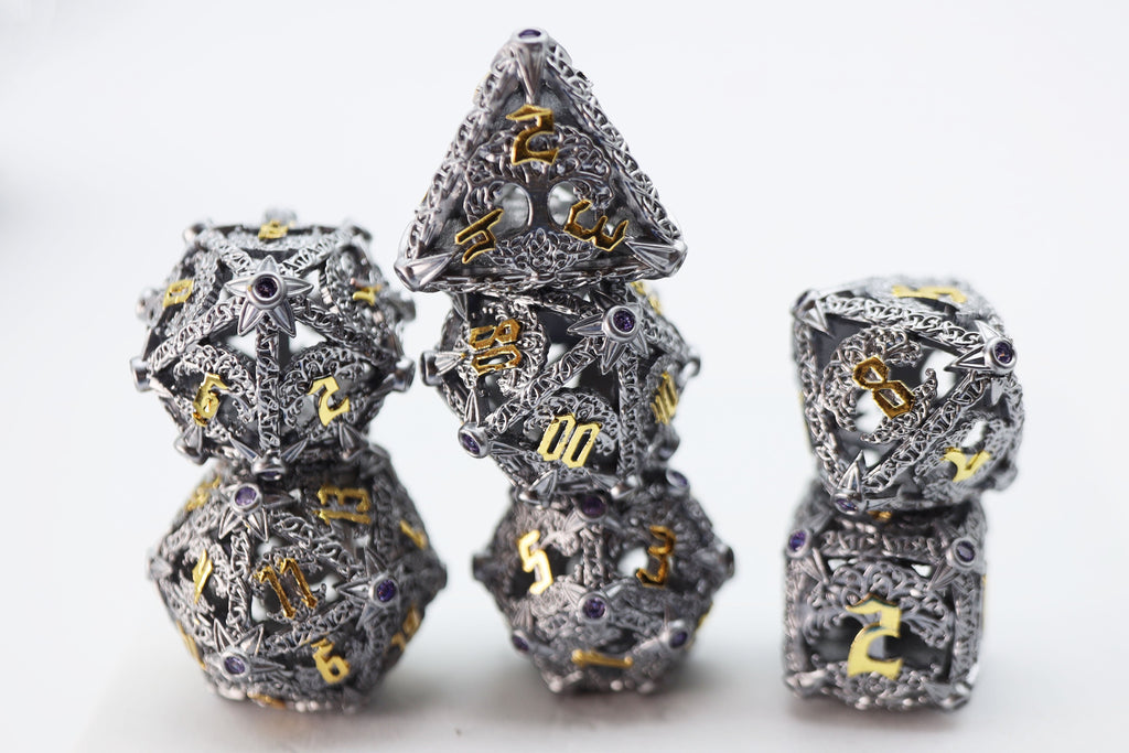 Trees of Virtue: Tree of Philomathy - Hollow Metal RPG Dice Set Metal Dice Foam Brain Games