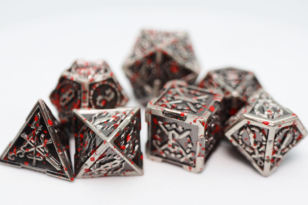 Crossed Swords: Vampiric Sword - Metal RPG Dice Set Metal Dice Foam Brain Games