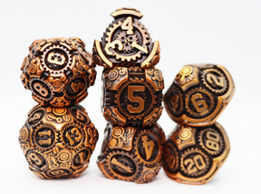 Airship Gears: Drifting Dirigible - Metal RPG Dice Set Metal Dice Foam Brain Games