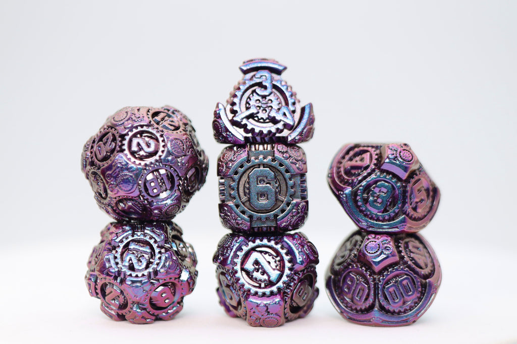 Airship Gears: The Royal Raven - Metal RPG Dice Set Metal Dice Foam Brain Games