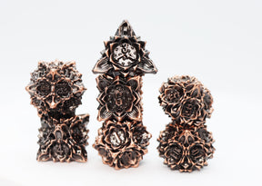 Floral Starburst: Ancient Bouquet - Metal RPG Dice Set Metal Dice Foam Brain Games