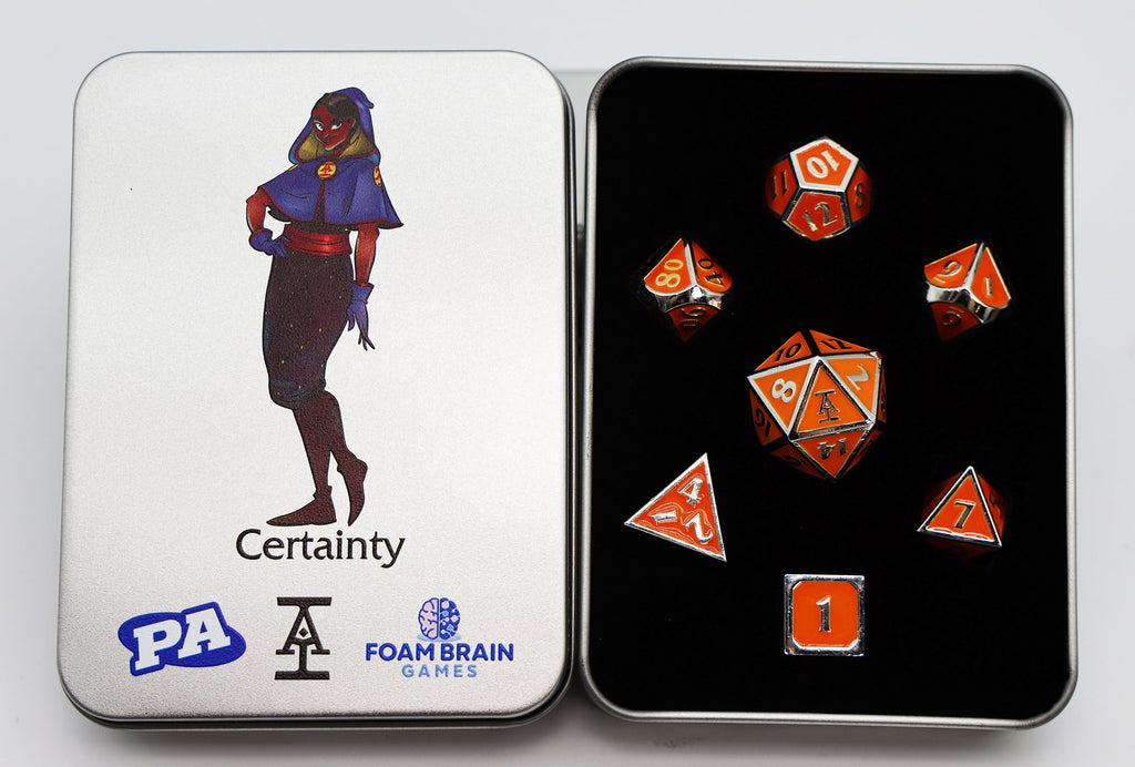 Certainty (Acquisitions Inc. PAX West 2023 Character Dice) Metal Dice Foam Brain Games