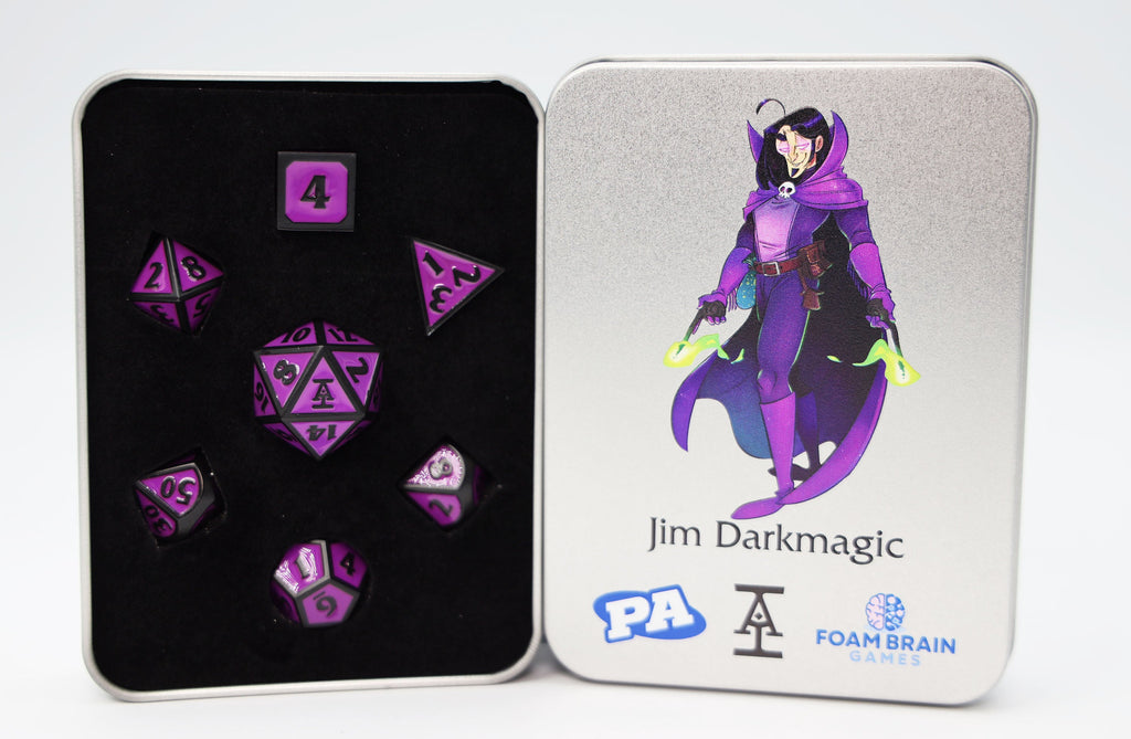 Jim Darkmagic (Acquisitions Inc. PAX West 2023 Character Dice) Metal Dice Foam Brain Games