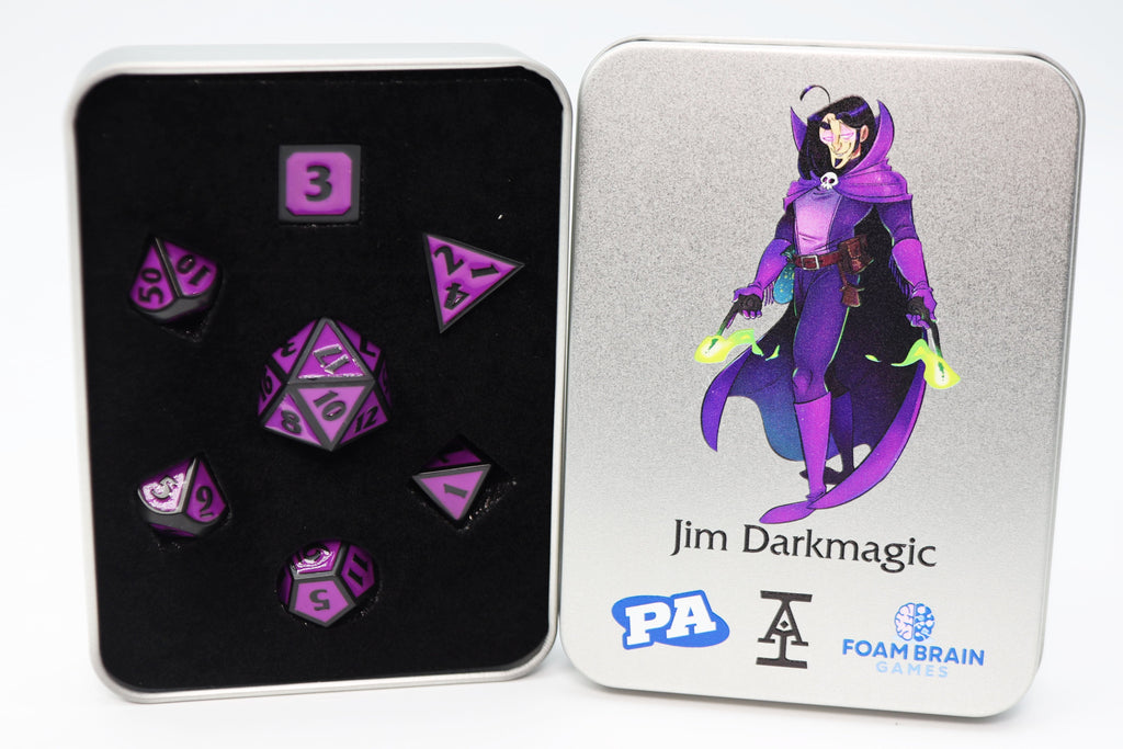 Jim Darkmagic (Acquisitions Inc. PAX West 2023 Character Dice) Metal Dice Foam Brain Games