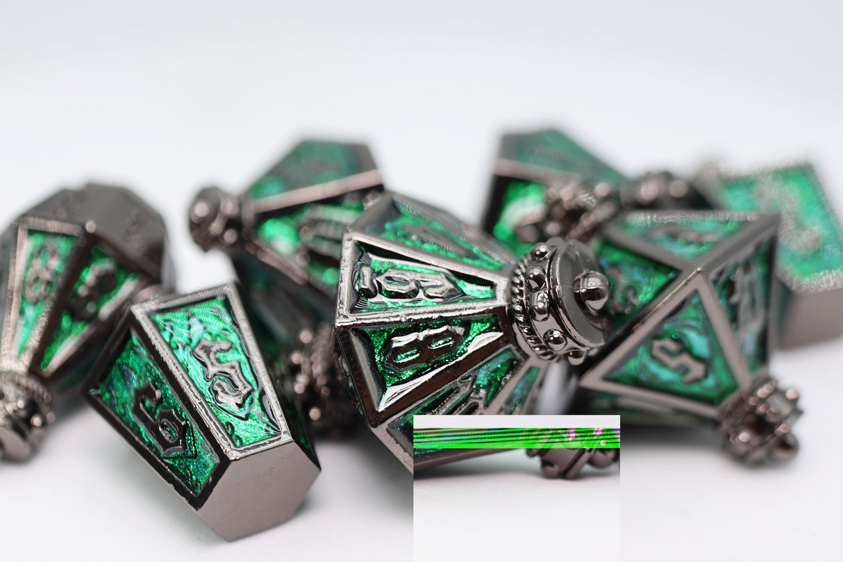 Complete Set: Moonlit Lantern Metal RPG Dice Bundle
