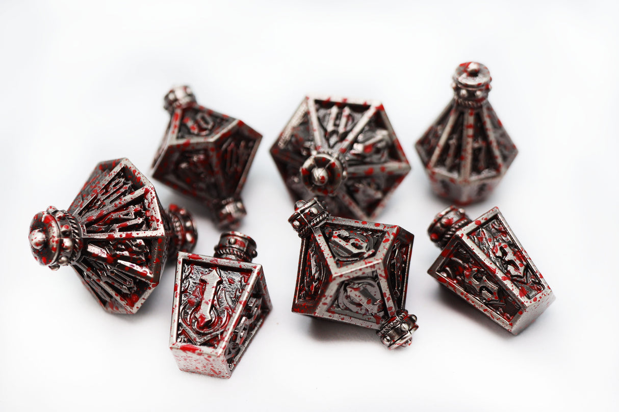 Complete Set: Moonlit Lantern Metal RPG Dice Bundle