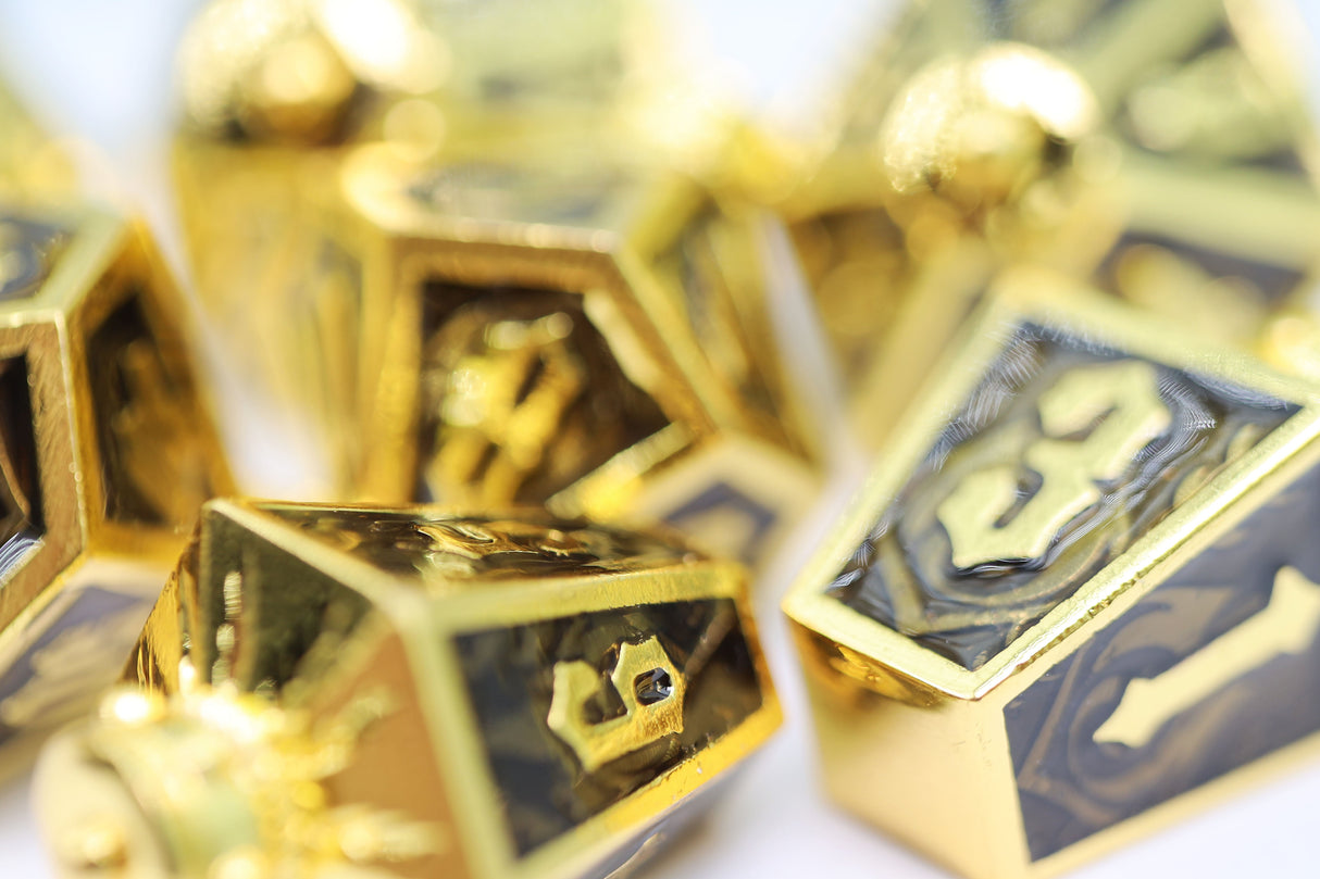 Complete Set: Moonlit Lantern Metal RPG Dice Bundle