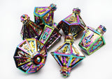 Moonlit Lantern: Prismatic Flames - Metal RPG Dice Set Metal Dice Foam Brain Games
