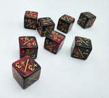 +1/+1 Red & Black Counters for Magic - set of 8 Plastic Dice Foam Brain Games