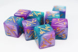 Light Blue & Purple Glitter -1/-1 Magic Counters Plastic Dice Foam Brain Games