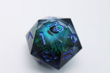 35mm Moving Eye D20 - Blue Cyclops Eye Plastic Dice Foam Brain Games