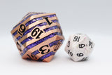 35mm Metal D20 - Copper with Purple Mica Metal Dice Foam Brain Games