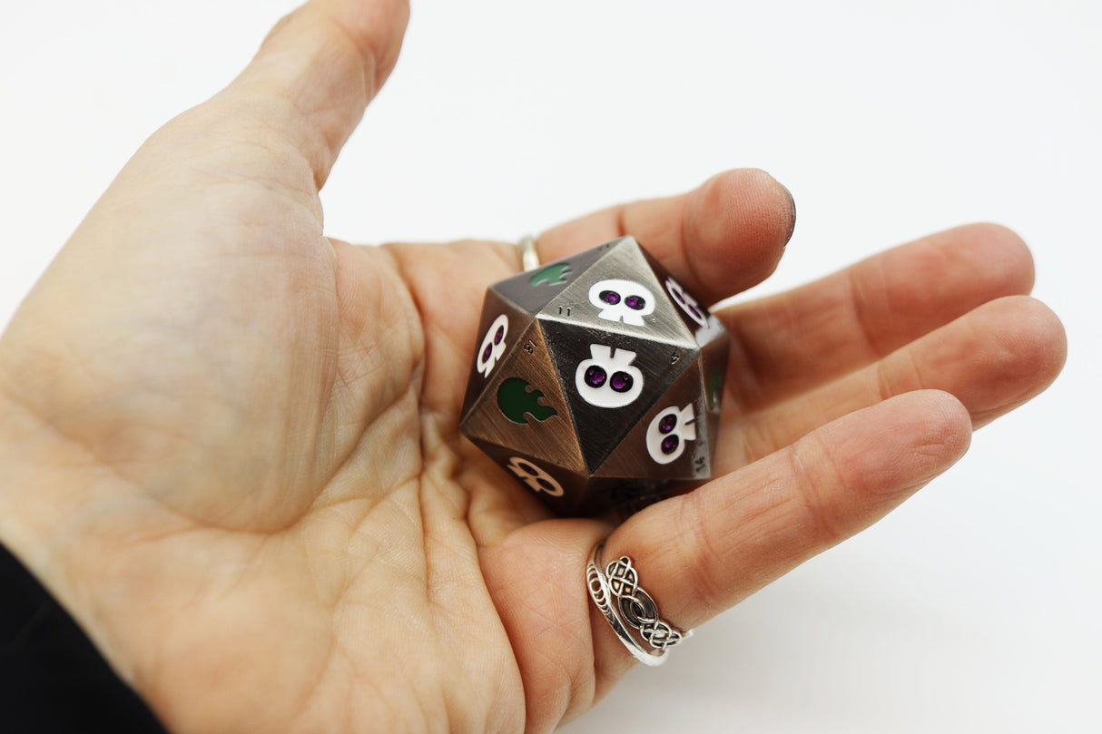 Acquisitions Inc Death Saving Throw 35mm Metal D20 Metal Dice Foam Brain Games