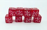 Pearl Red +1/+1 Magic Counters Plastic Dice Foam Brain Games