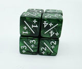 Pearl Green +1/+1 Magic Counters Plastic Dice Foam Brain Games