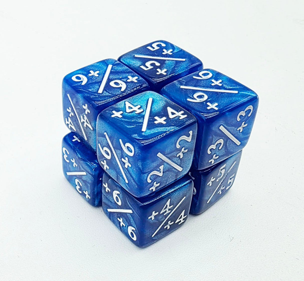 Pearl Blue +1/+1 Magic Counters Plastic Dice Foam Brain Games