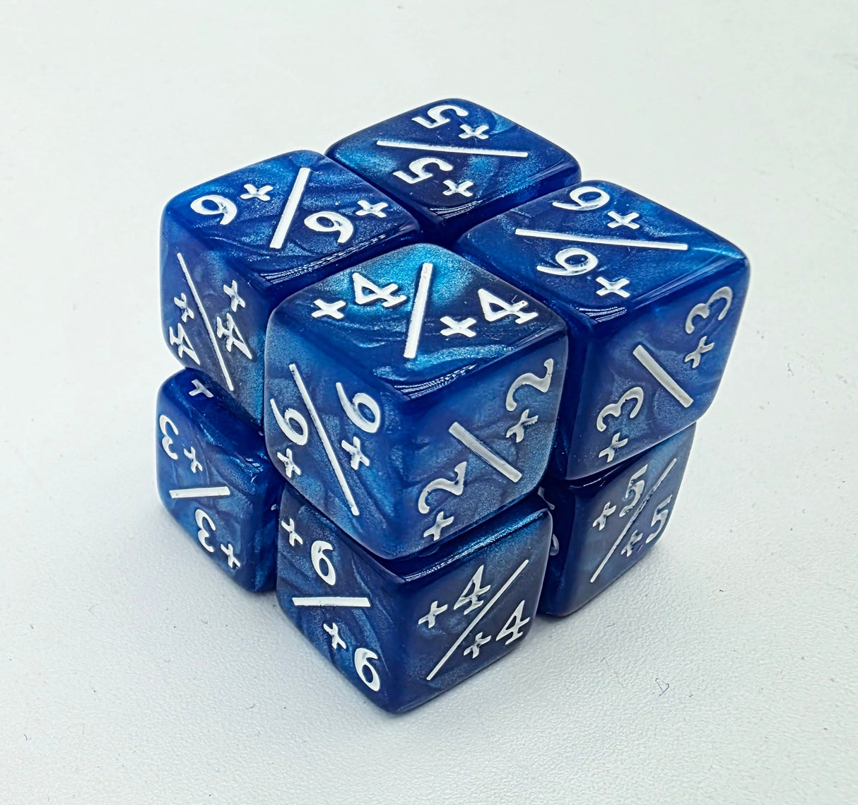 Pearl Blue +1/+1 Magic Counters Plastic Dice Foam Brain Games