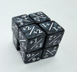 Pearl Black with White +1/+1 Magic Counters Plastic Dice Foam Brain Games