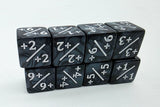 Pearl Black with White +1/+1 Magic Counters Plastic Dice Foam Brain Games