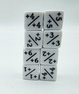 White +1/+1 Magic Counters Plastic Dice Foam Brain Games