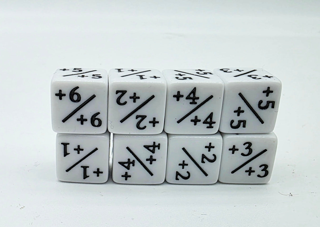 White +1/+1 Magic Counters Plastic Dice Foam Brain Games