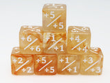Orange & White +1/+1 Magic Counters Plastic Dice Foam Brain Games