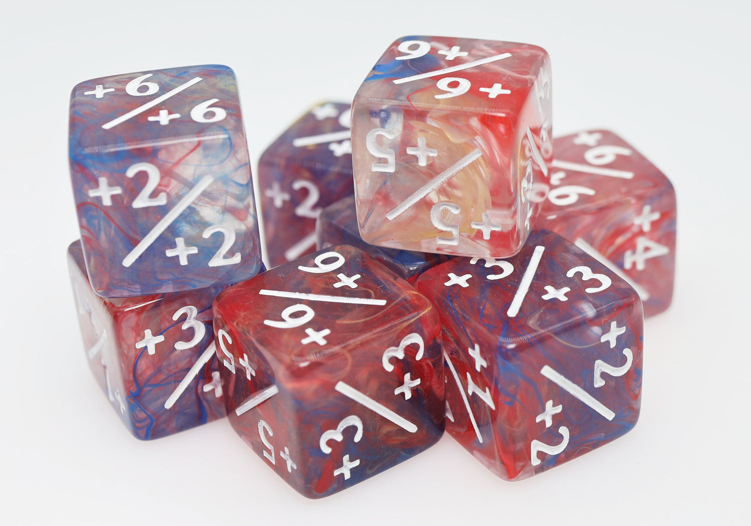 Primary Colored Marble +1/+1 Magic Counters Plastic Dice Foam Brain Games