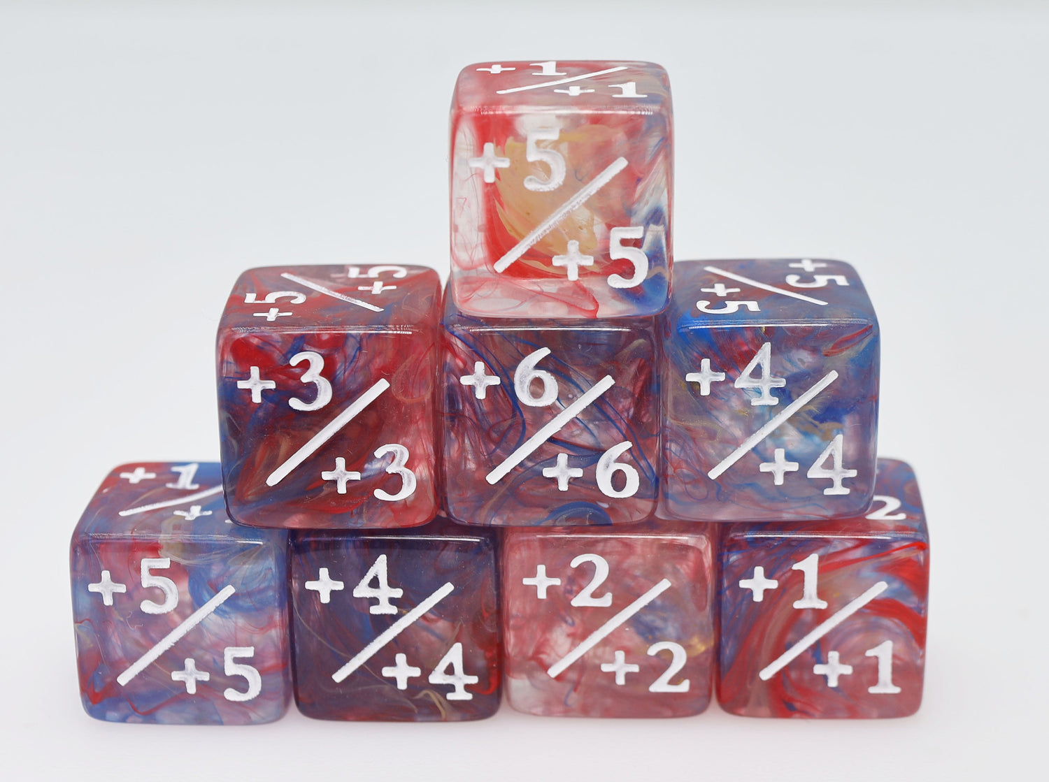 Primary Colored Marble +1/+1 Magic Counters Plastic Dice Foam Brain Games