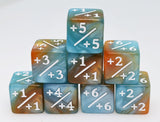 Blue & Gold +1/+1 Magic Counters Plastic Dice Foam Brain Games