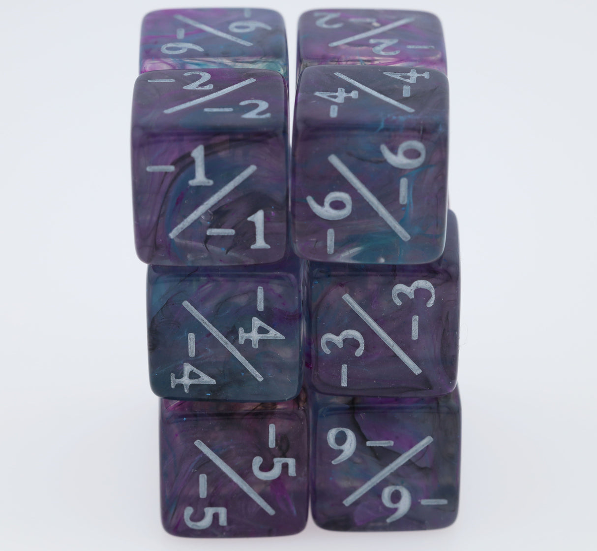 Purple Petunia -1/-1 Magic Counters Plastic Dice Foam Brain Games